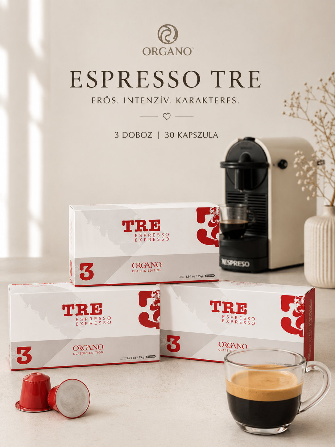 ORGANO™  Espresso TRE Csomag (30 kapszula)