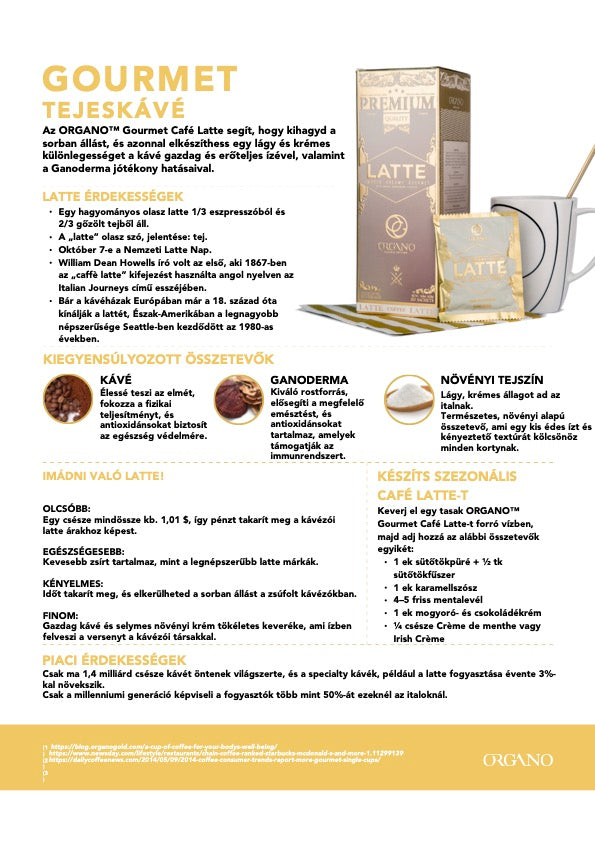 Organo™ Gourmet Ganodermás Tejeskávé
